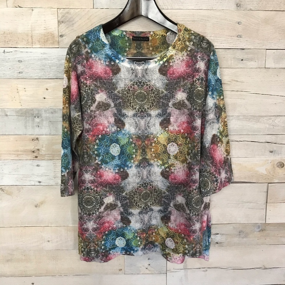 Nally & Milly Multicolor Printed Top Shirt Large